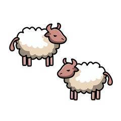 sheep and lamb vector illustration