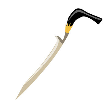 rencong traditional acehnese weapons vector illustration