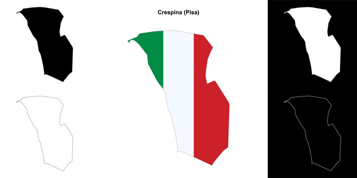 Crespina (Tuscany) outline map set