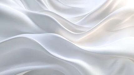 Obraz premium Serene Elegance - Abstract White Background with Flowing Waves and Soft Gradients for Modern Presentations and Luxury Branding