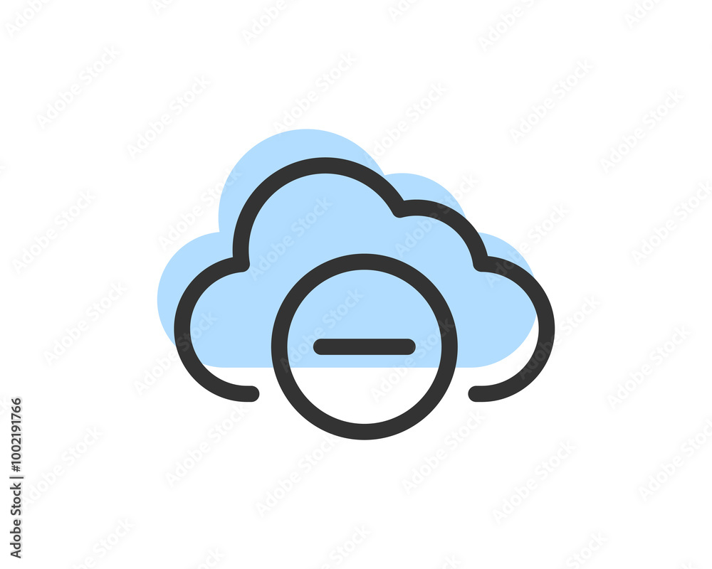 Poster cloud storage and data transfer vector icon. computing service and network related line icons. datab