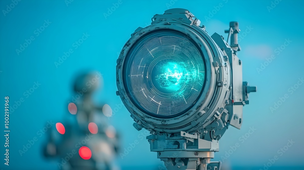 Aufkleber detailed close up view of a sophisticated military radar system used for the detection tracking and 