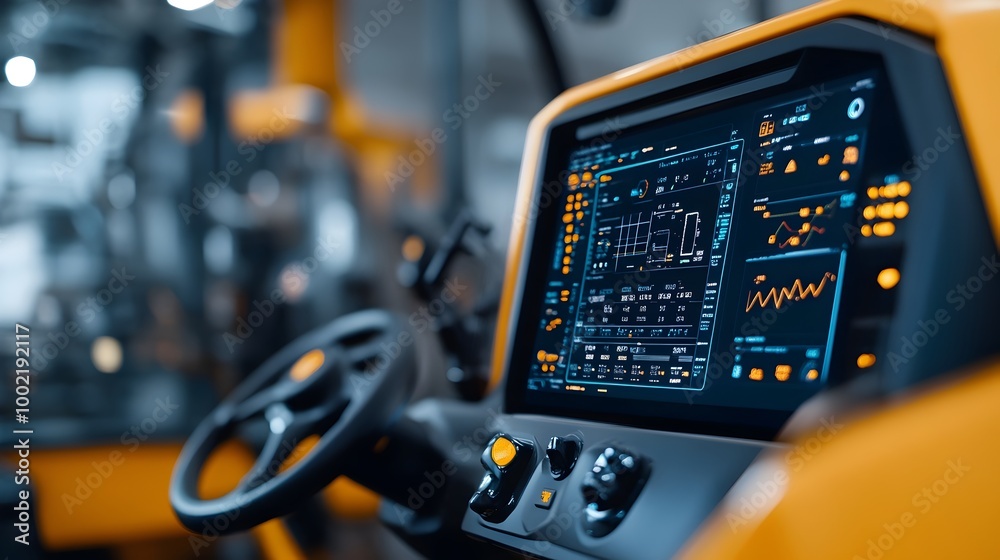 Leinwandbilder detailed close up view of the advanced control panel and digital interface of a state of the art far