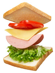 Sandwich with floating ingredients