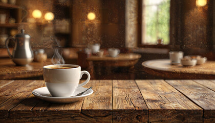 Petit café du matin dans un cadre chaleureux