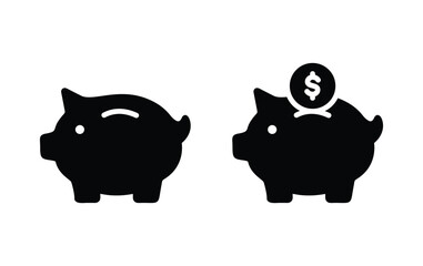 Piggy bank icon, piggy bank sign vector