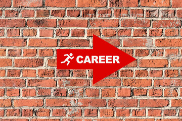Fototapeta premium Red arrow pointing the way to a successful career