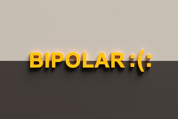 Bipolar disorder concept showing sad and happy moods