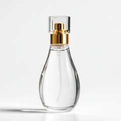 Mock up of minimal elegant perfume bottle. Isolated on white background
