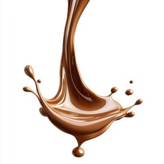 Oozing chocolate sauce, isolated on a white background, tempting and mouth-watering appearance.