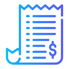 invoice Line Gradient Icon