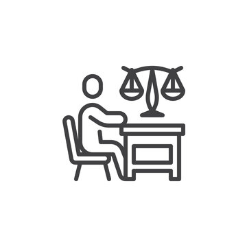 person sitting desk scales justice clip art preview
