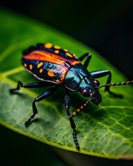 Gift a friend a multicolor insect on leaf with a delightful Abstract Insect Art