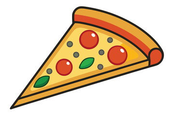 pizza slice illustration on white background.