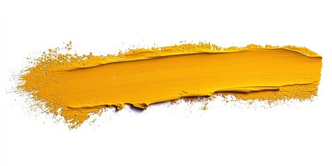 Fototapeta premium Bright Yellow Stroke of Paint on White Background