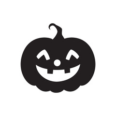 Halloween pumpkin silhouette isolated on white background.