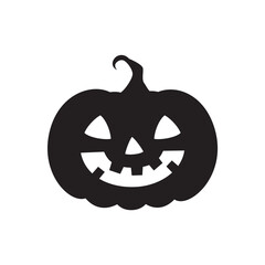 Halloween pumpkin silhouette isolated on white background.