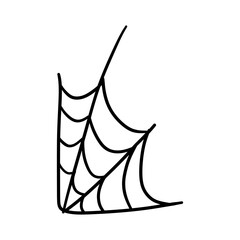 Halloween spider web icon. Geometric Halloween badge. Minimal spooky sticker. Gift wrapping, home decoration and textiles. Social media element.