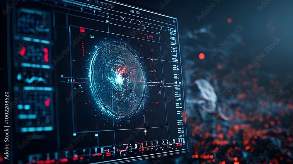 Aufkleber seismic radar display showing real time detection and visualization of from an earthquake  The advanced sensor technology provides valuable data for geological research hazard monitoring