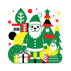 Christmas theme with Santa and tree