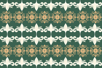 Oreintal Flora Damask Seamless pattern  embroidery, Indian style.  art ornament print.Design for carpet, cover,wallpaper, wrapping, fabric, clothing , seamless pattern with elements