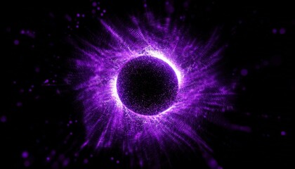 swirling purple abstract particles futuristic visual effect overlay isolated on black background