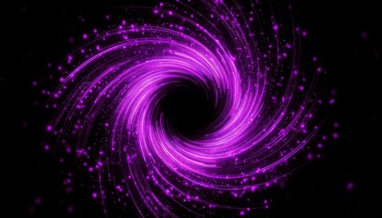swirling purple abstract particles futuristic visual effect overlay isolated on black background