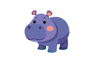 Cute Rhinoceros vector art illustration 