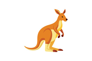  Cute Kangaroo vector art illustration