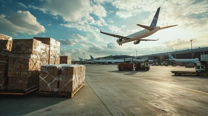 A time-lapse of goods being loaded onto different modes of transportation, ready for worldwide shipping.