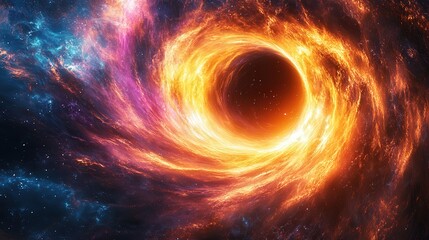 Obraz premium Colorful Chaos in a Black Hole Emitting Light