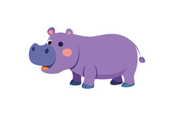 Cute Rhinoceros vector art illustration