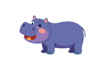 Cute Rhinoceros vector art illustration