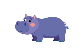 Cute Rhinoceros vector art illustration