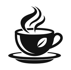 Coffee  cup black vector icon on white background
