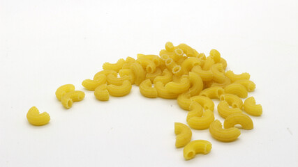 Macaroni pasta uncooked isolated