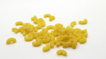 Macaroni pasta uncooked isolated