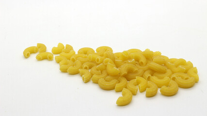 Macaroni pasta uncooked isolated