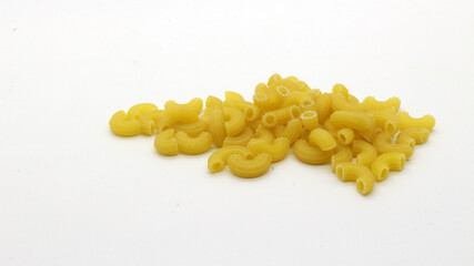 Macaroni pasta uncooked isolated