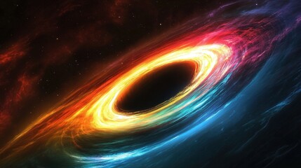 Obraz premium Colorful Light Emission from a Cosmic Black Hole