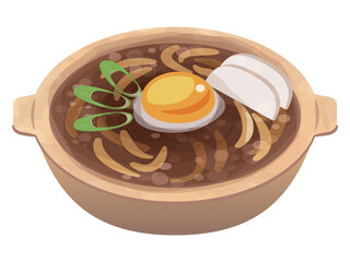 味噌煮込みうどんのイラスト