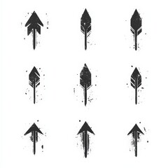 Simple vector arrow set with different directions and styles 