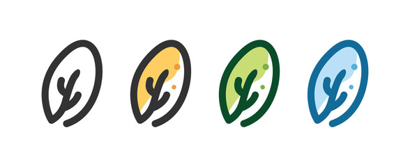 Obraz premium Leaf Icon Set for Nature, Growth, and Ecology vector illustration