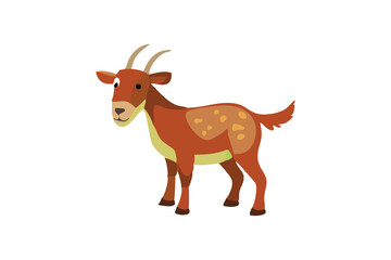 Cute Goat vector art illustration