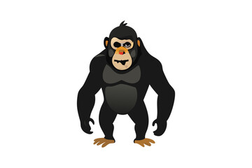  Cute Gorilla vector art illustration