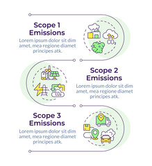 CO2 gas emission infographic vertical sequence. Manufacturing, industry. Eco friendly. Visualization infochart with 3 steps. Circles workflow. Montserrat SemiBold, Lato Regular fonts used © bsd studio