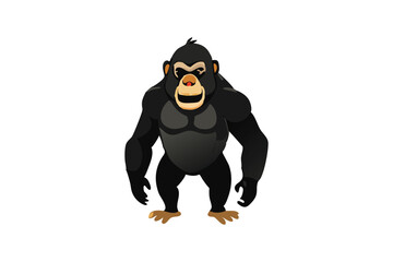  Cute Gorilla vector art illustration