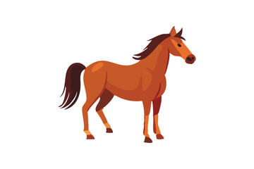Cute Horse vector art illustration