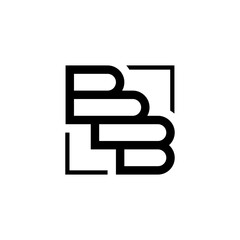 initial three letter bbb  square outline logo