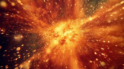 A vibrant explosion of light and color, reminiscent of cosmic phenomena.